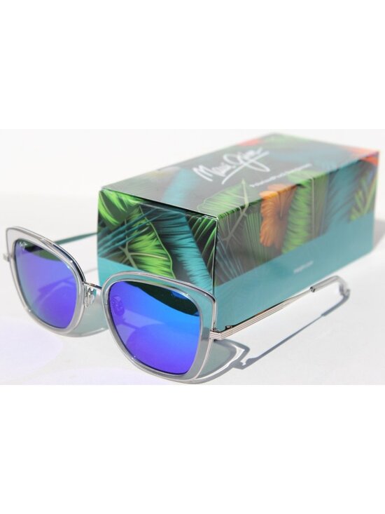 MAUI JIM Violet Lake POLARIZED Sunglasses Silver Titanium/Blue Mirror NEW Japan main image 4